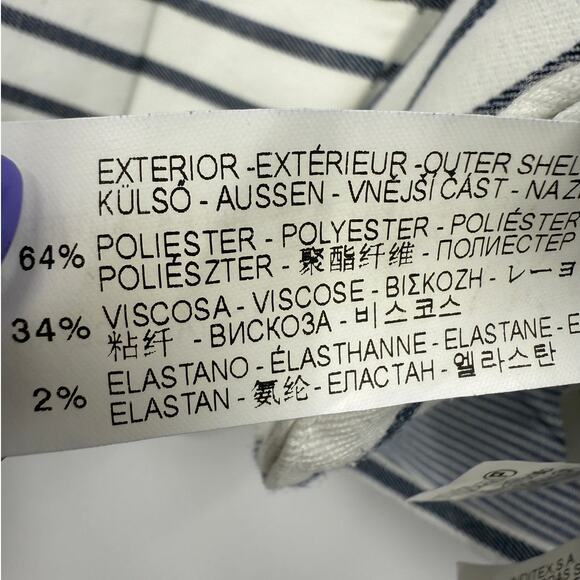 Zara Blazer Womens Nautical Single‎ Breast Stripped Blue White Size Small - Picture 6 of 11